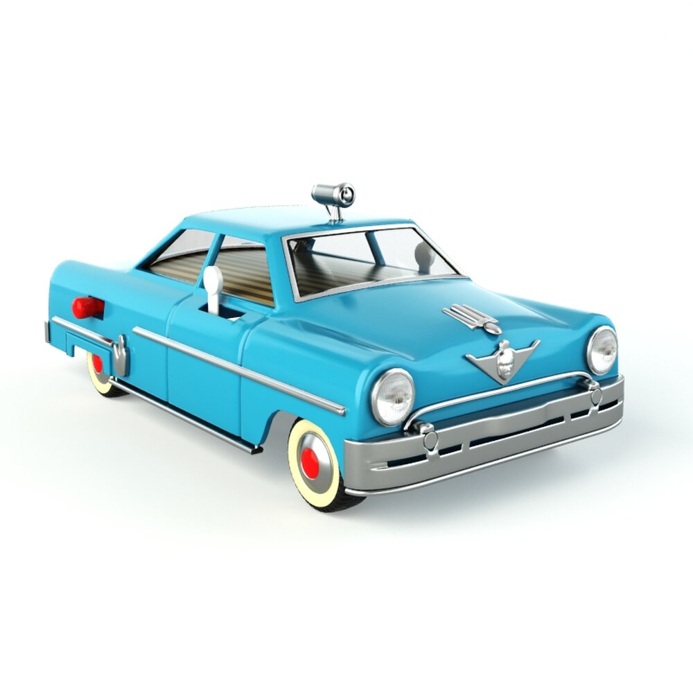 Vintage Blue Toy Car Modelo 3d