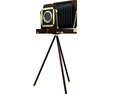 Vintage Camera on Tripod 3D模型