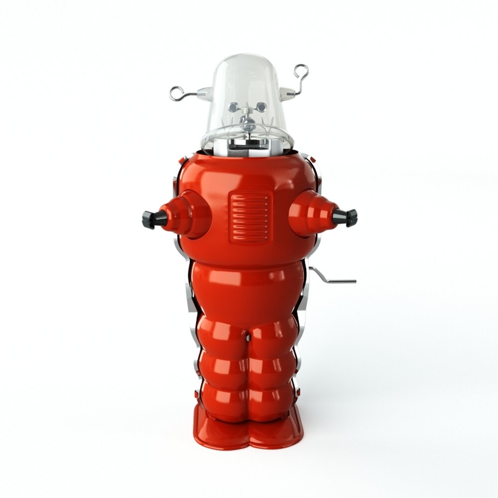 Classic Red Toy Robot Modelo 3D