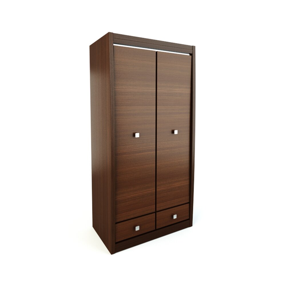 Modern Wooden Wardrobe 04 3d model