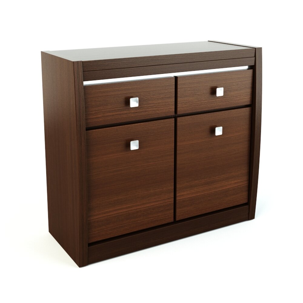 Modern Wooden Dresser 02 Modello 3D