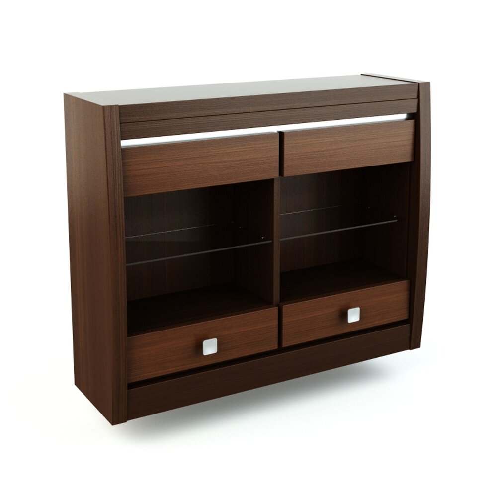 Modern Wooden TV Stand 05 3Dモデル
