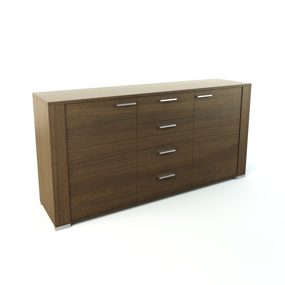 Modern Wooden Dresser 03 3D 모델 