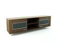 Wooden TV Stand with Storage Modello 3D