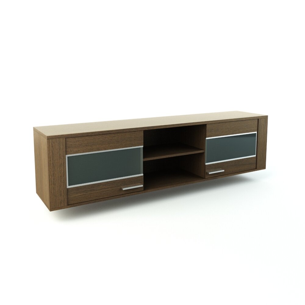 Wooden TV Stand with Storage Modelo 3d