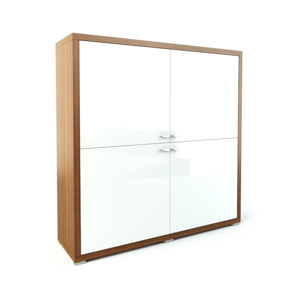 Wooden Frame Display Cabinet Modello 3D