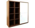 Modern Wooden Bookcase with Sliding Glass Door 3D-Modell