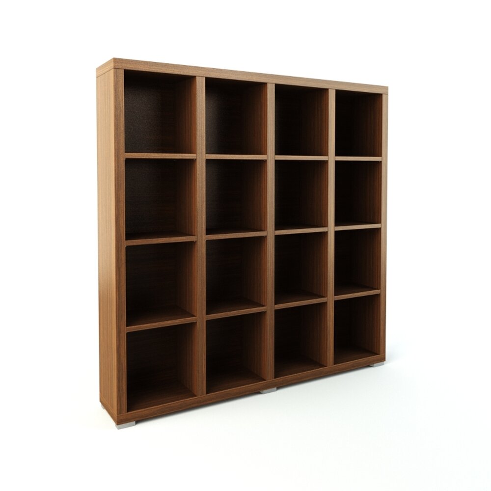 Wooden Bookcase Shelving 3D модель