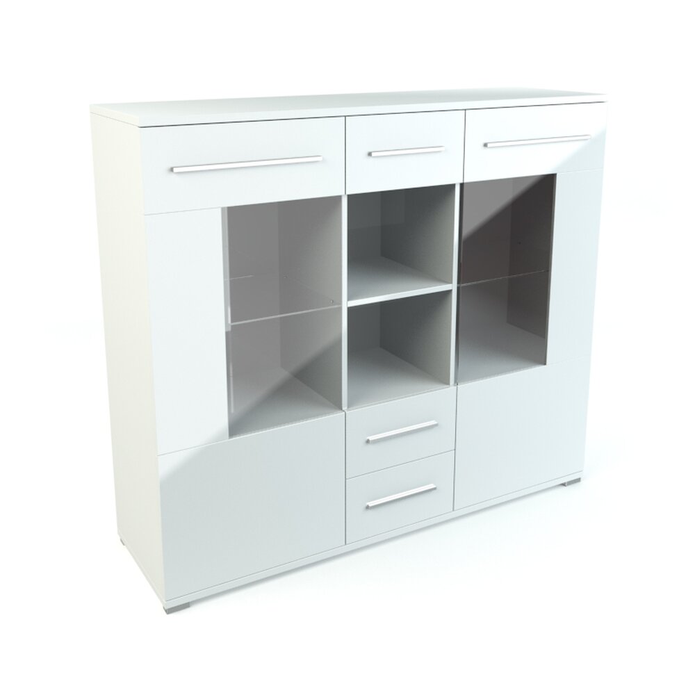 Modern White Storage Cabinet 3D модель