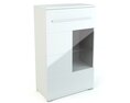 White Modern Nightstand with Drawer Modelo 3d