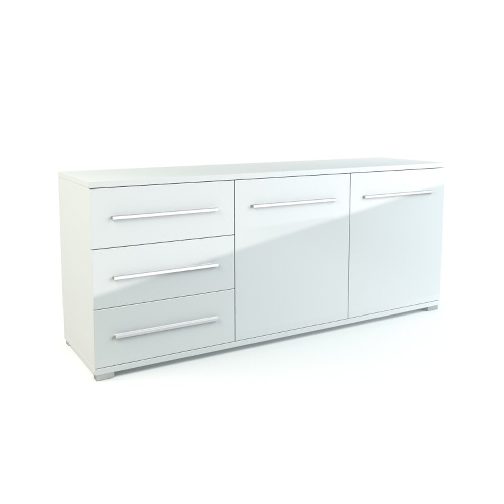 Modern White Sideboard Cabinet 02 Modello 3D