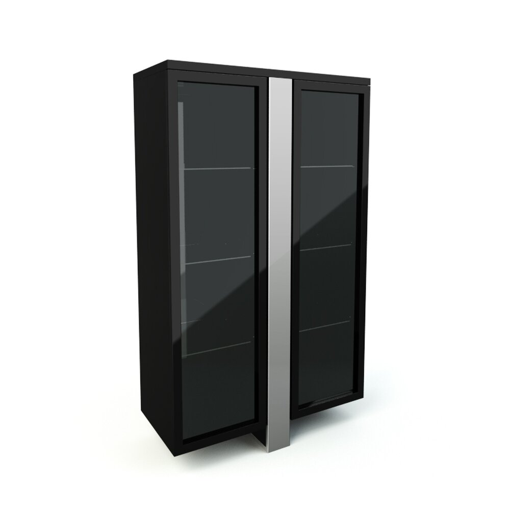 Modern Black Wardrobe 3d model