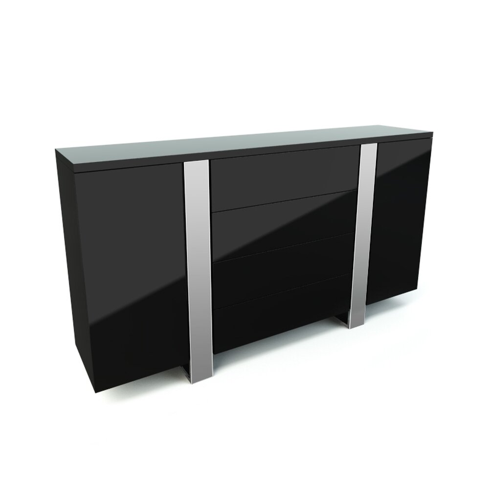 Modern Black Sideboard Modelo 3D