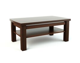 Modern Wooden Coffee Table 02 Modello 3D