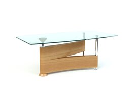 Modern Glass-Top Coffee Table 03 Modèle 3D