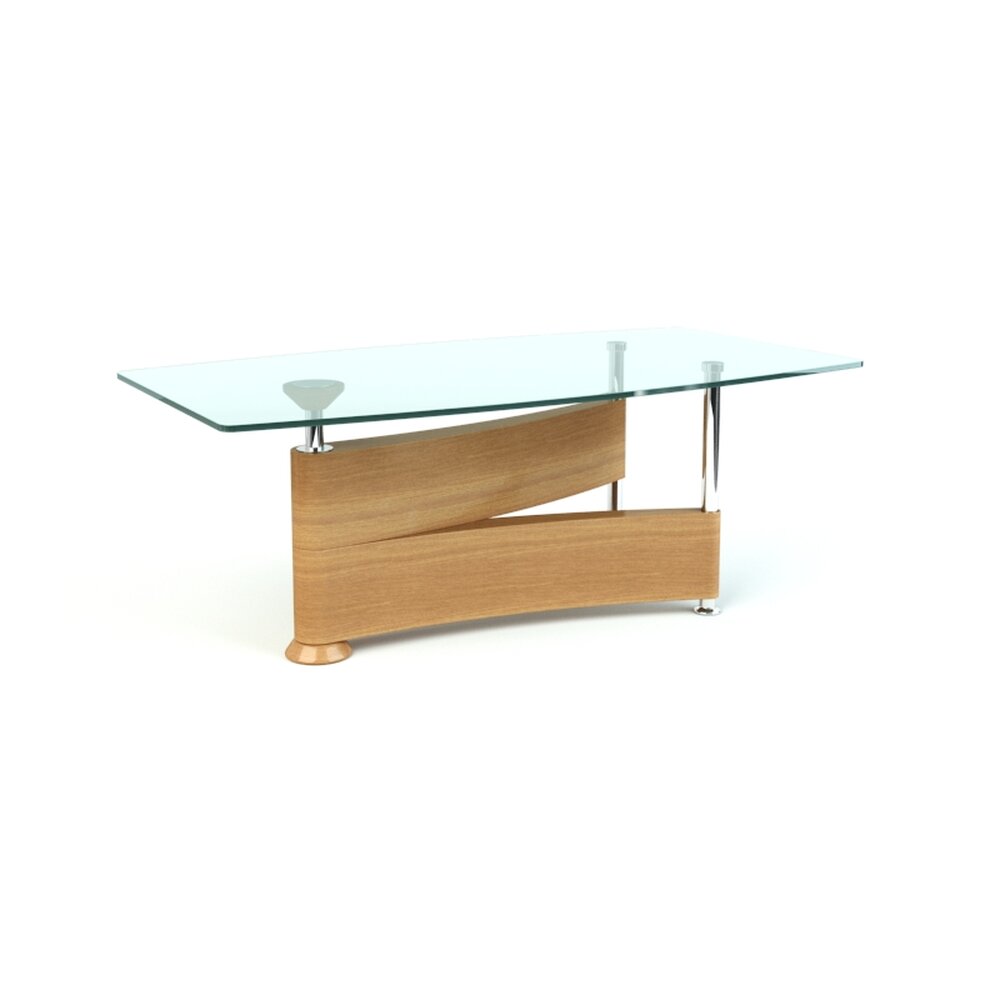 Modern Glass-Top Coffee Table 03 3D-Modell