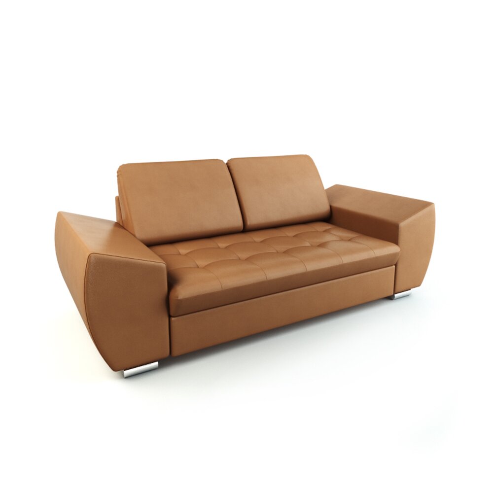 Modern Brown Sofa 02 Modelo 3D