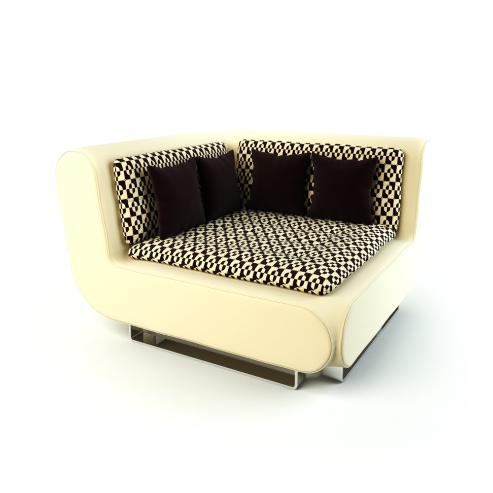 Modern Patterned Sofa 3d model