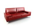 Red Leather Sofa 3d model