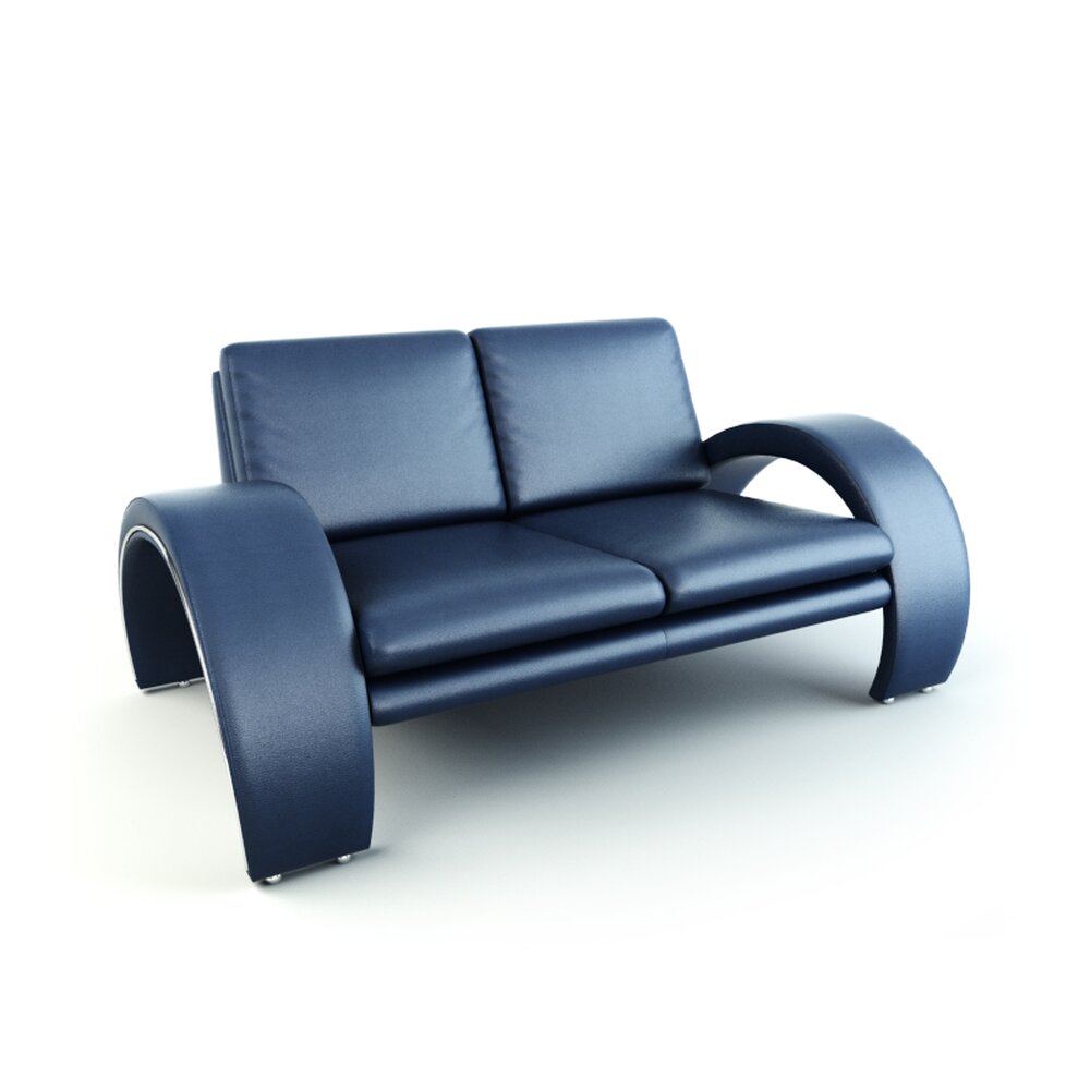 Modern Blue Sofa 05 Modello 3D