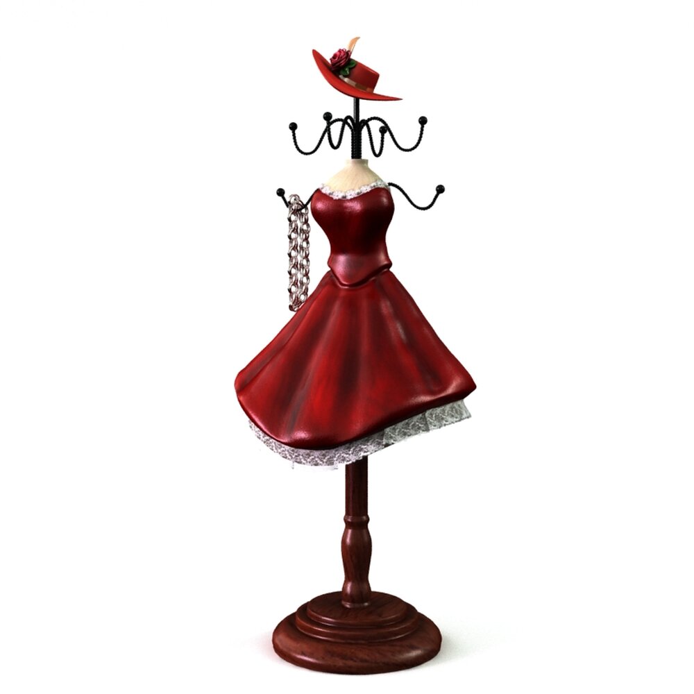 Elegant Dress Jewelry Stand 3D-Modell