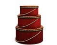 Stacked Round Red Gift Boxes Modelo 3D
