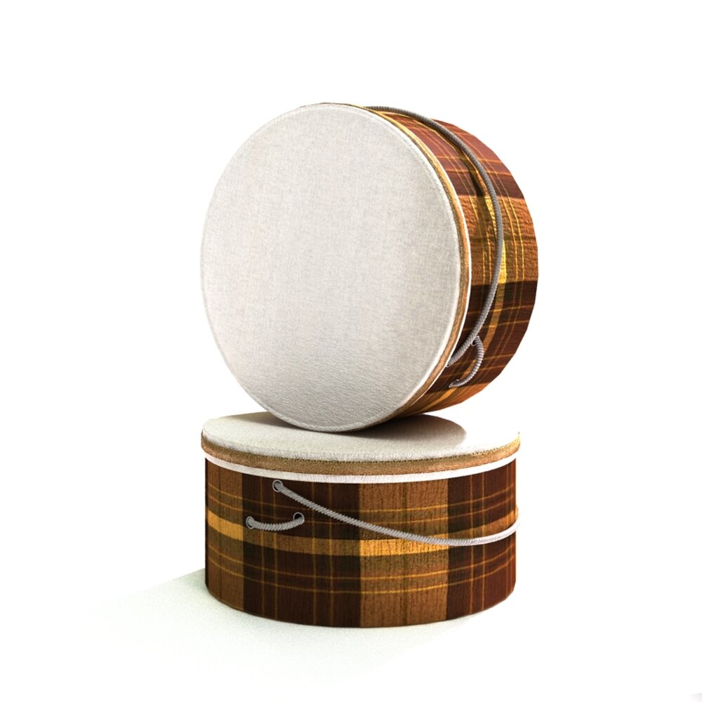 Plaid Round Gift Boxes 3D model