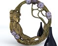 Art Nouveau Floral Mirror Frame Modèle 3d