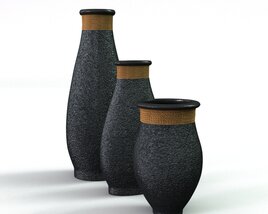 Modern Textured Vases 3D model