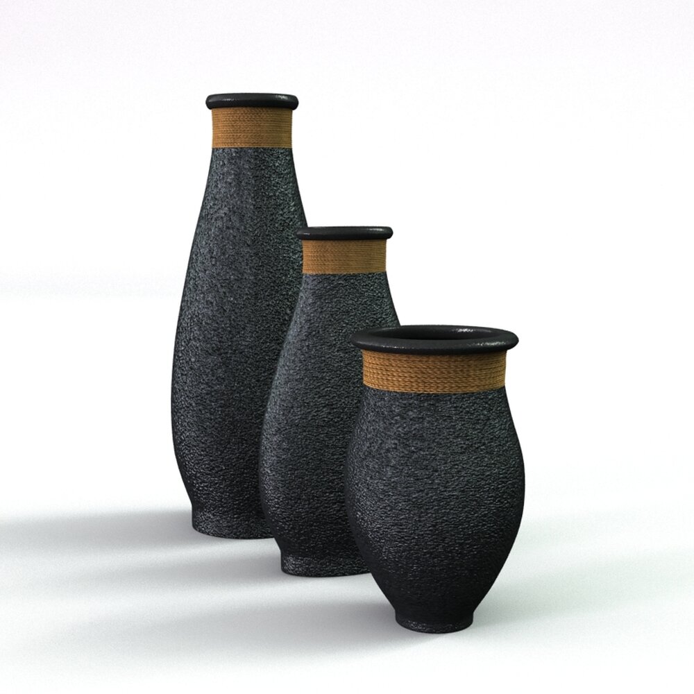 Modern Textured Vases 3D 모델 