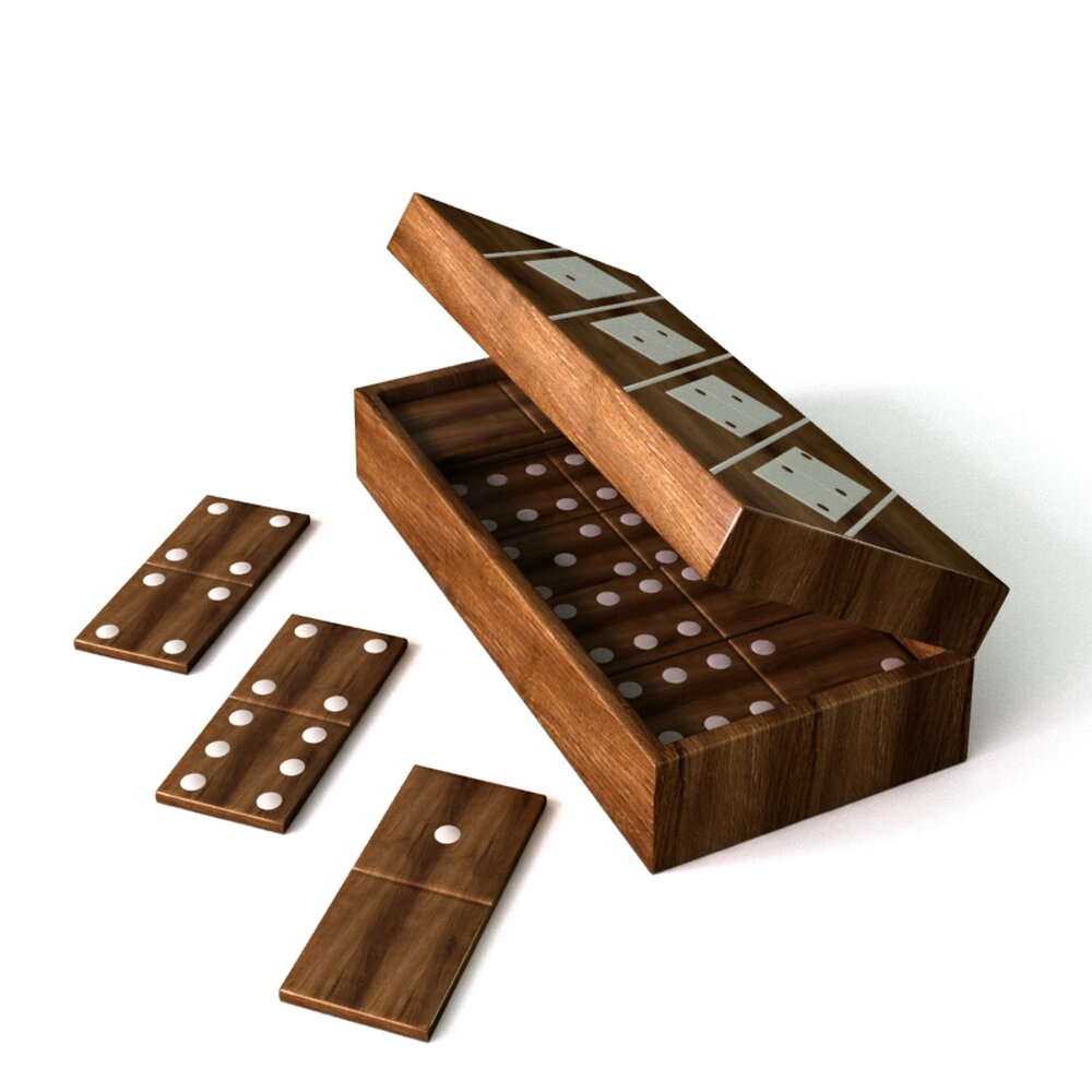 Wooden Domino Set 3D 모델 