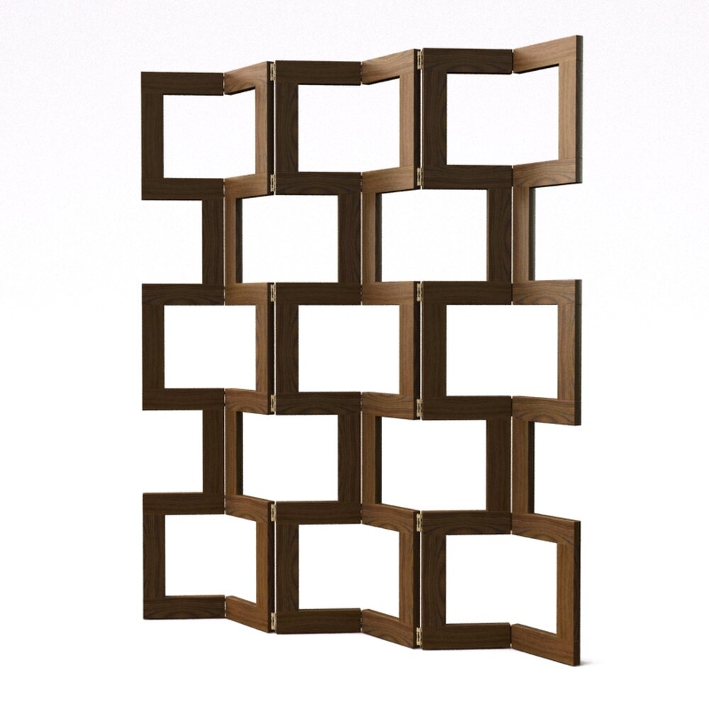Geometric Wooden Shelf 3D модель