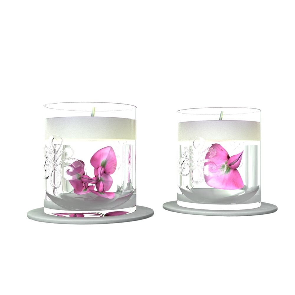 Floral Decorative Candles 3Dモデル
