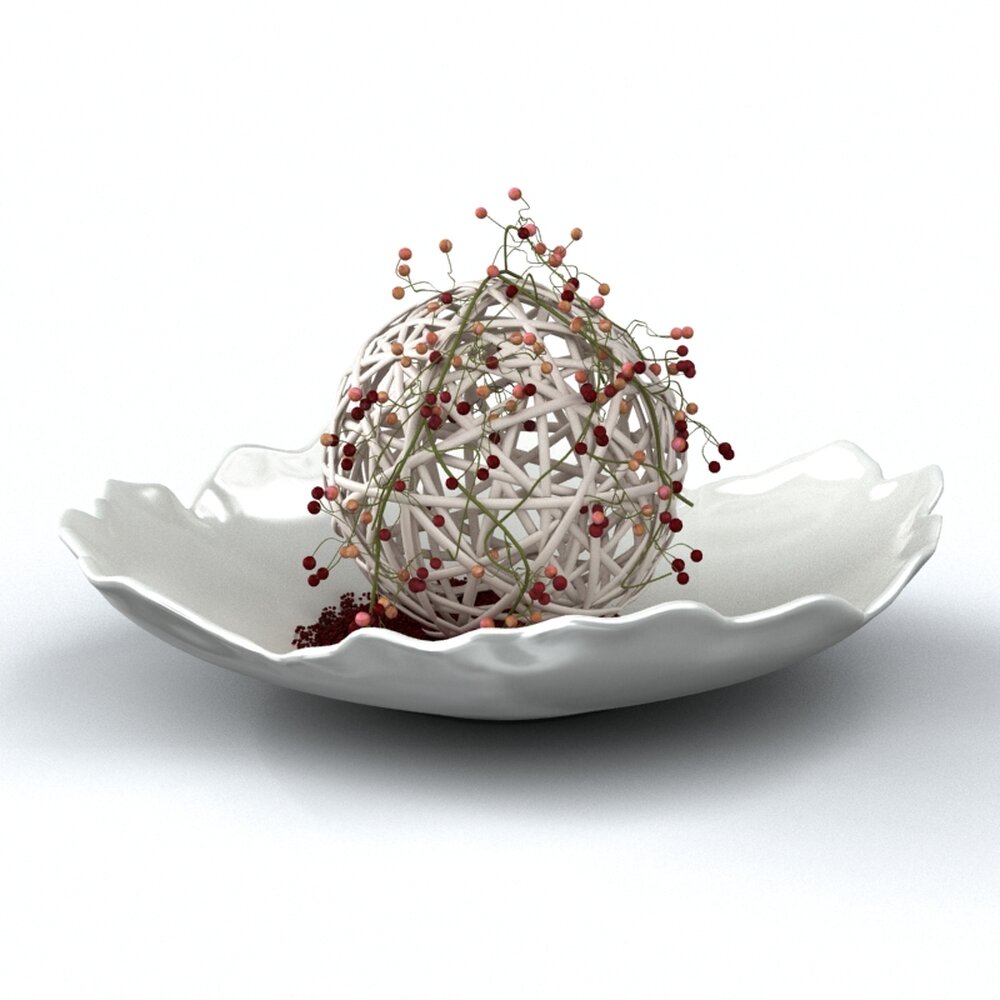 Abstract Decorative Sphere on Plate 3D модель