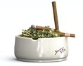 Ceramic Ashtray with Cigars and Matches Modello 3D