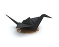 Black Origami Crane 3D-Modell