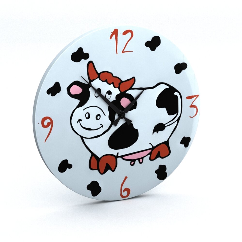 Cow-Themed Wall Clock Modelo 3d
