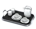 Elegant Tea Set on Tray 3D модель