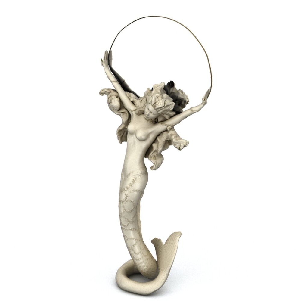 Graceful Mermaid Sculpture 3D модель