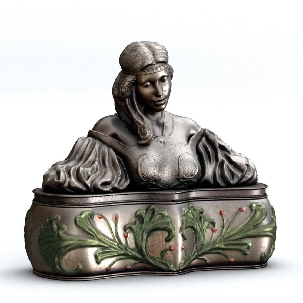 Sculpted Art Nouveau Jewelry Box Modelo 3d