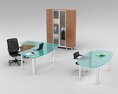 Modern Office Desk Set Modello 3D