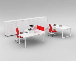 Modern Office Furniture Set 3D модель