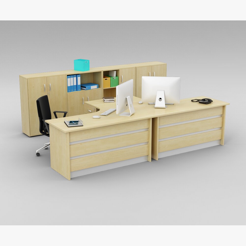 Modern Office Workstation Modèle 3d