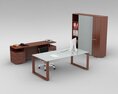 Modern Office Desk Set 02 3D модель