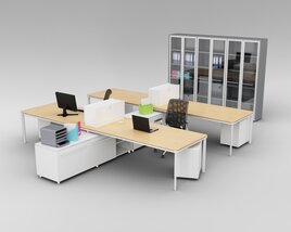 Modern Office Workstations 3D model