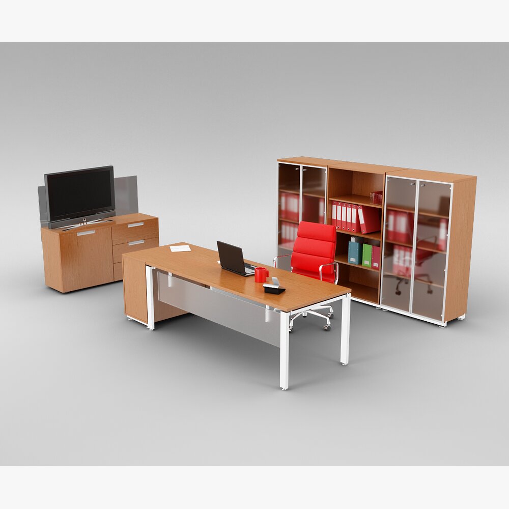 Modern Office Furniture Set 03 Modelo 3D