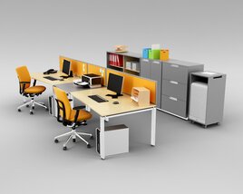 Modern Office Workstation 03 3D model