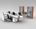 Modern Office Workstation Design Modello 3D