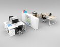 Modern Office Workstations 02 3D 모델 
