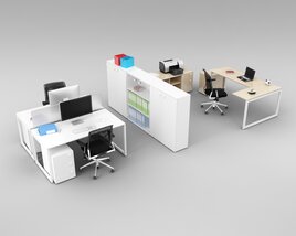 Modern Office Workstations 02 Modèle 3D